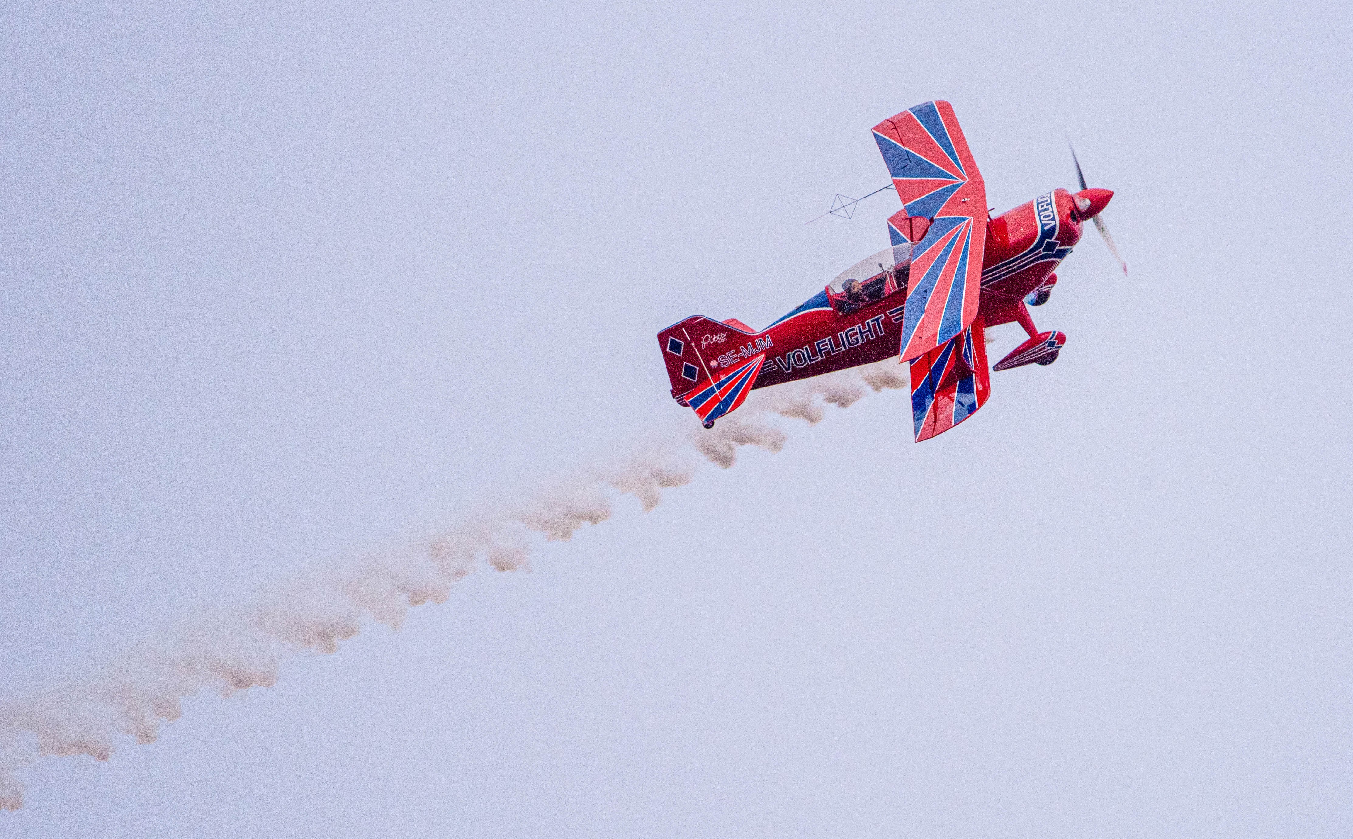 Gustav Salminen flygplan i luften