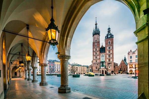 Stort torg i Krakow