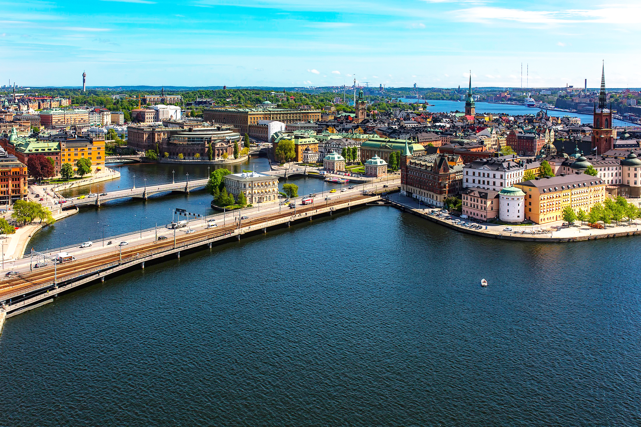 Flygbild över Stockholm