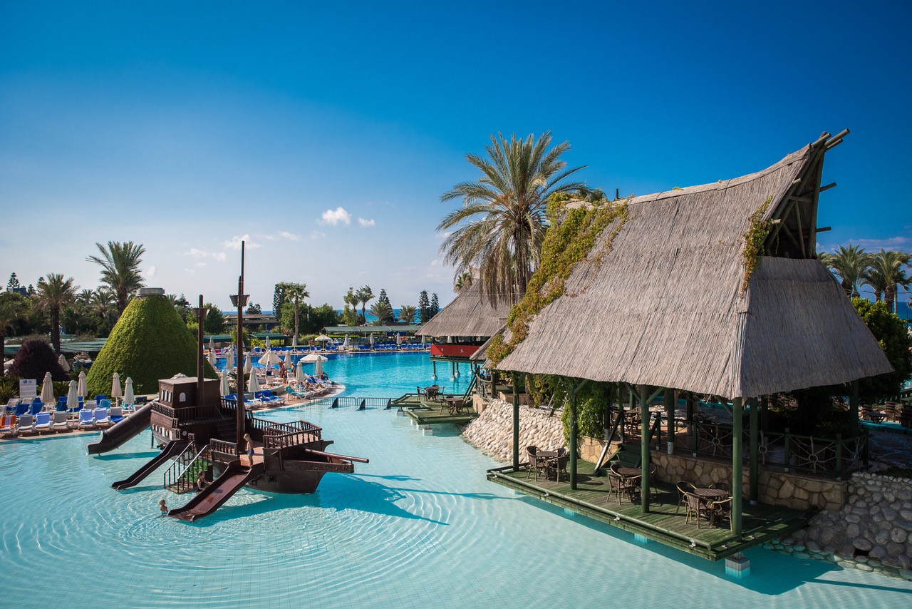 Poolområdet på hotellet Pegasos World, Turkiet