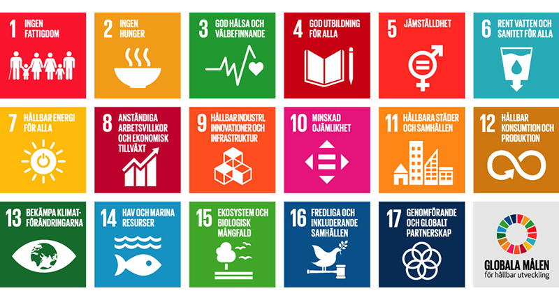Agenda 2030-målen beskrivet i 17 rutor